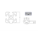 Aluminium Extrusion Profile  20x20 mm, canal 5 type  ITEM
